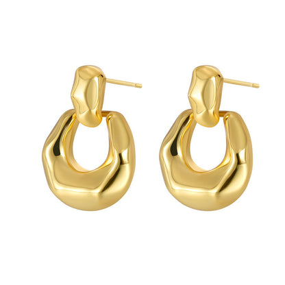 Retro Irregular Three-dimensional Geometric Stud Earrings