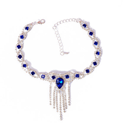 Fashion Fashion Style Tassel Blue Rhinestone Anklet