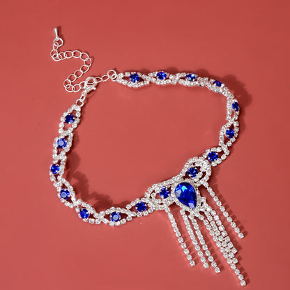 Fashion Fashion Style Tassel Blue Rhinestone Anklet