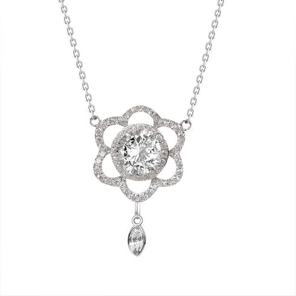 S925 Silver Fashion Design Inlaid Zirconium Diamond Necklace For Women