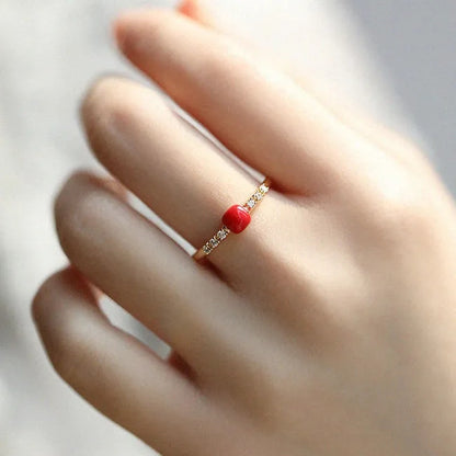 Vintage Raspberry Ruby Diamond Plated S925 Silver Ring Female