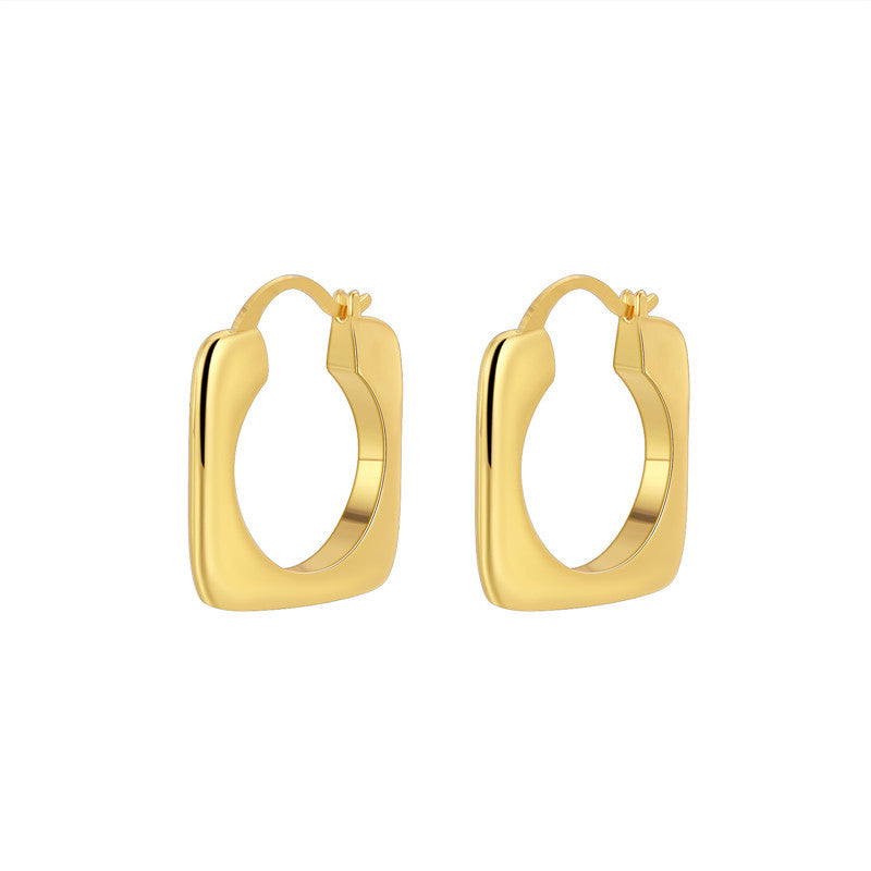 Outer Square And Inner Circle Hollow Out Ear Clip Simple Fashion