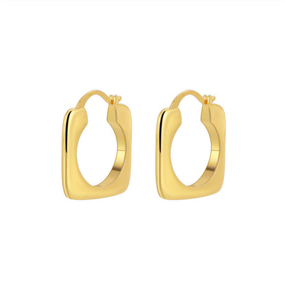 Outer Square And Inner Circle Hollow Out Ear Clip Simple Fashion