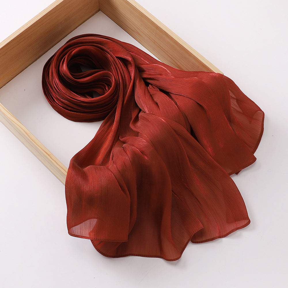 Breathable Cool Island Satin Smooth Silk Toe Scarf