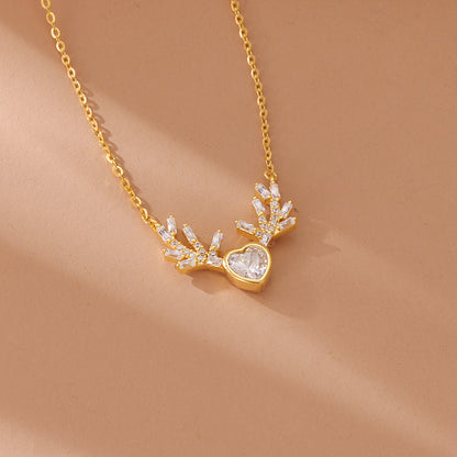 Little Dear Yilu You Zircon Pendant Women's Fashion All-match Clavicle Chain