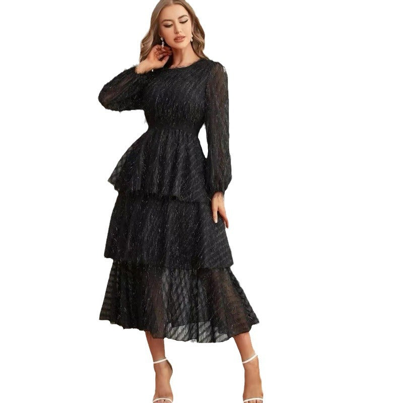 Women's Retro Lace Slim Slimming Dress