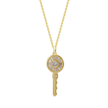 Fashion Lucky Key Pendant 925 Silver Plated Women