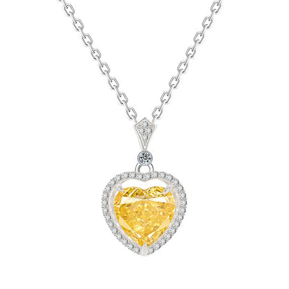 2024 New Yellow Diamond Sterling Silver Necklace For Girls