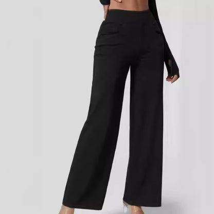 Fashionable Simple Slim-fit Wide-leg Trousers