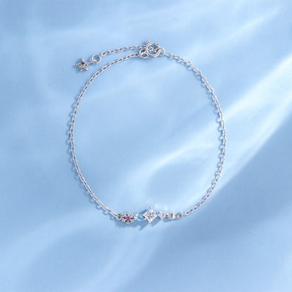 Women's Korean-style S925 Sterling Silver Diamond Bracelet Under Ginkgo