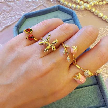 Color Enamel Bow Ring Female Fashion