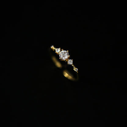Sterling Silver Plated 14K Gold Open Ring For Women