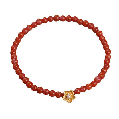 Natural Yanyuan Agate Beaded Bracelet For Women