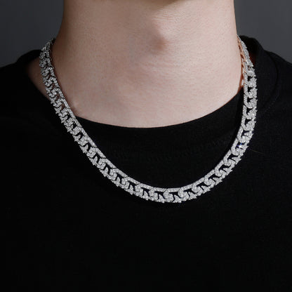 10mm Full Diamond Cuban Link Chain Hip Hop Necklaces