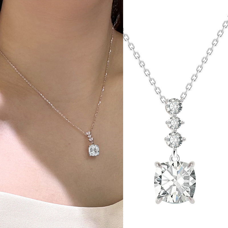 S925 Silver Zircon Necklace Female Affordable Luxury Fashion Design Sense