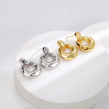 Retro Irregular Three-dimensional Geometric Stud Earrings