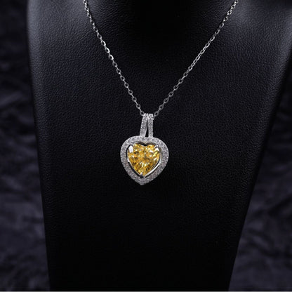 S925 Heart-shaped Ice Flower Cut Zircon Pendant High-grade Necklace