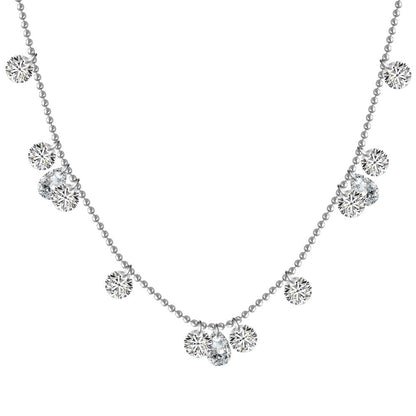 Silver S952 Water Drop Pear-shaped Zircon Perforated Sparkling Cool High-end Fashion Necklace