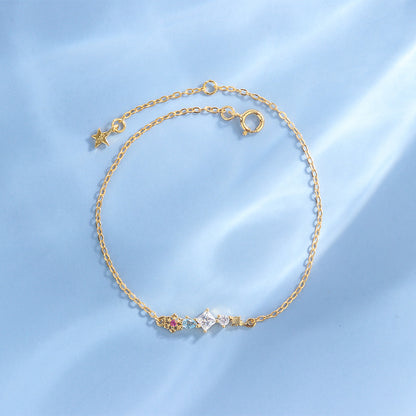 Women's Korean-style S925 Sterling Silver Diamond Bracelet Under Ginkgo