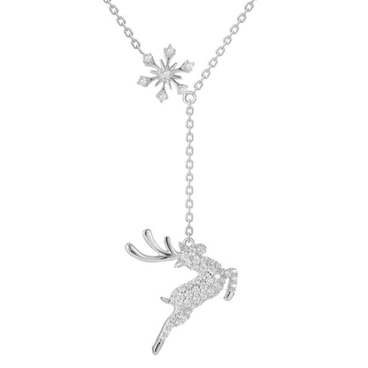 Deer Necklace Women's Sterling Silver Light Luxury Minority Advanced Design Sense