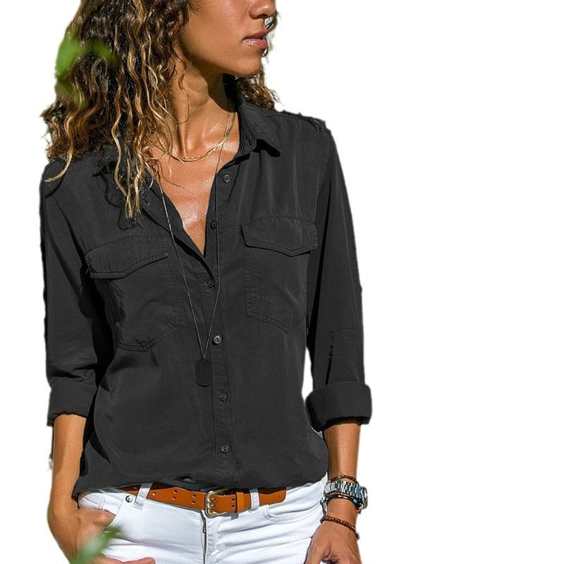 Women's Shirt Lapel Long Sleeve