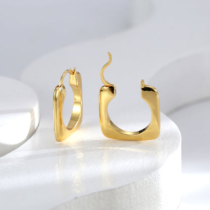 Outer Square And Inner Circle Hollow Out Ear Clip Simple Fashion