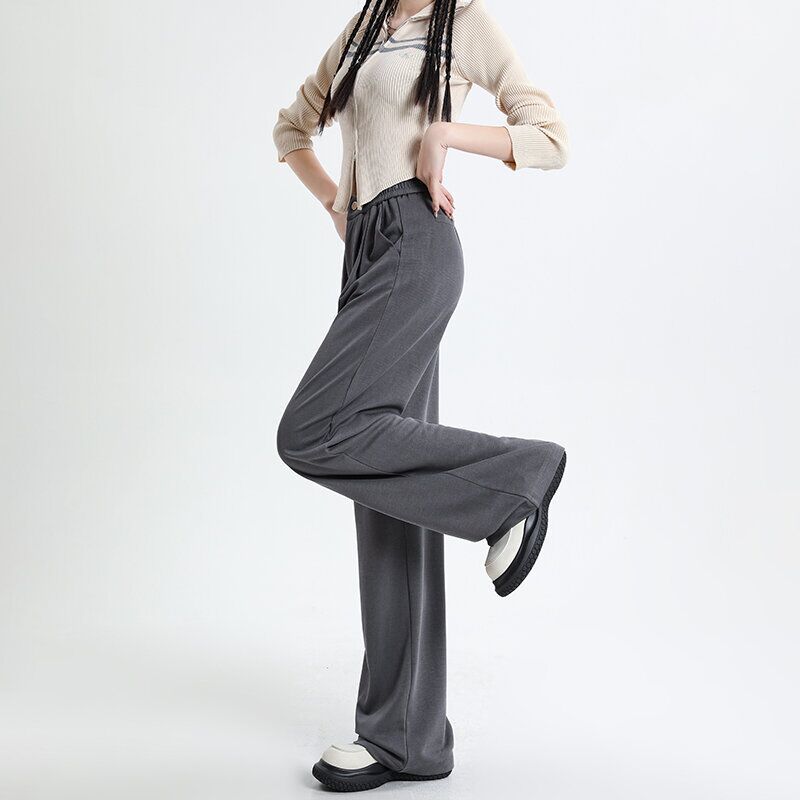 Silk Wide Leg Drooping Casual Narrow Version Straight-leg Pants