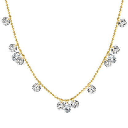 Silver S952 Water Drop Pear-shaped Zircon Perforated Sparkling Cool High-end Fashion Necklace