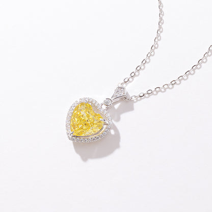 2024 New Yellow Diamond Sterling Silver Necklace For Girls