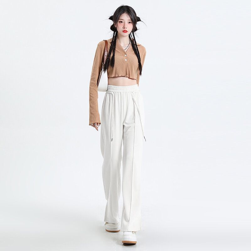 Cuprammonuium Ice Silk Straight-leg Pants Thin High Waist Casual