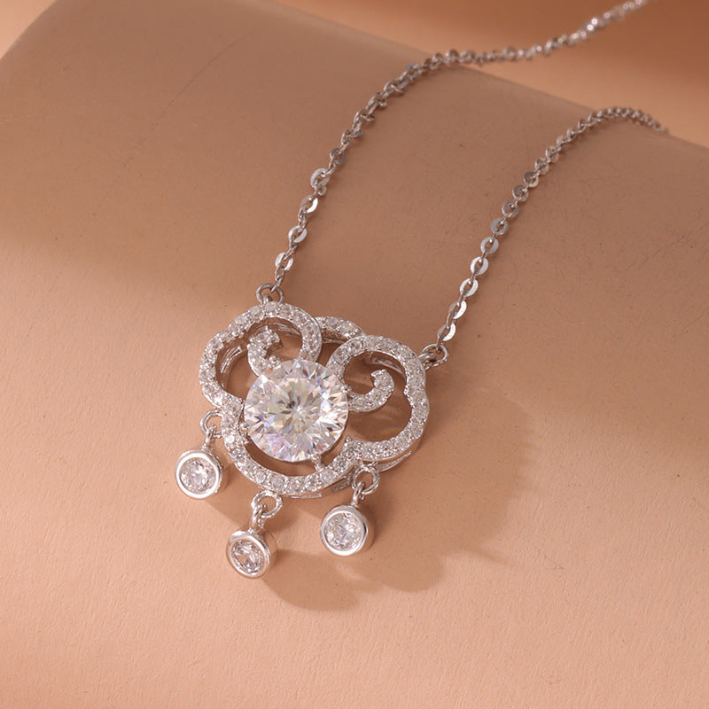 Year Of Birth S925 Sterling Silver Necklace For Women Xiangyun Safety Lock