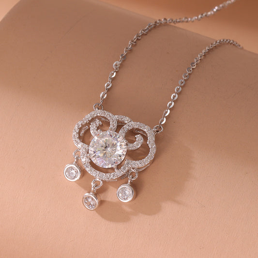 Year Of Birth S925 Sterling Silver Necklace For Women Xiangyun Safety Lock