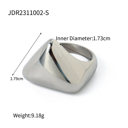 18K Gold Stainless Steel Glossy Irregular Triangle Ring