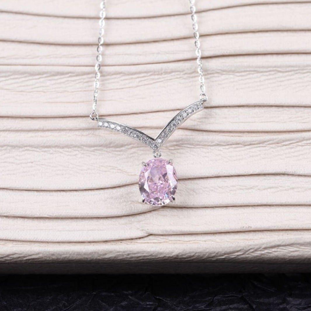 S925 Ice Flower Cut Zircon Pendant Affordable Luxury Fashion Necklace