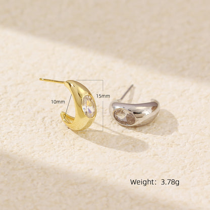 Niche Earrings S925 Silver C Word Female