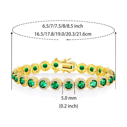 Copper Inlaid Zircon Bracelet With An Eight Shaped Buckle 5mm Tennis Ball