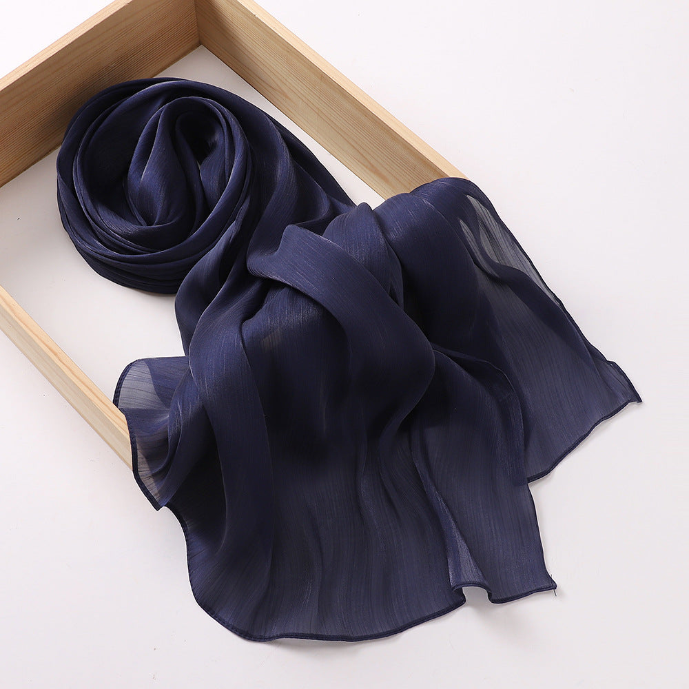 Breathable Cool Island Satin Smooth Silk Toe Scarf