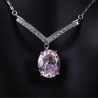 S925 Ice Flower Cut Zircon Pendant Affordable Luxury Fashion Necklace