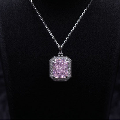 S925 Heart-shaped Ice Flower Cut Zircon Pendant High-grade Necklace