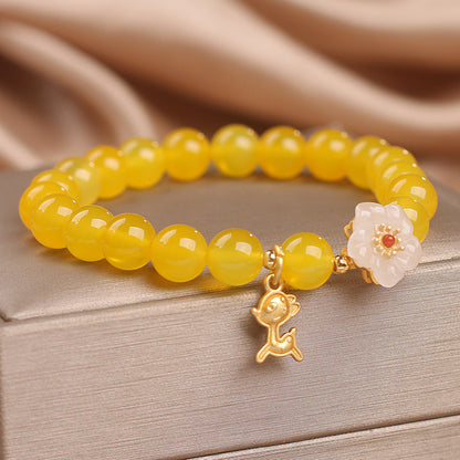 Natural Yellow Agate Crystal Bracelet For Women Special-interest Design