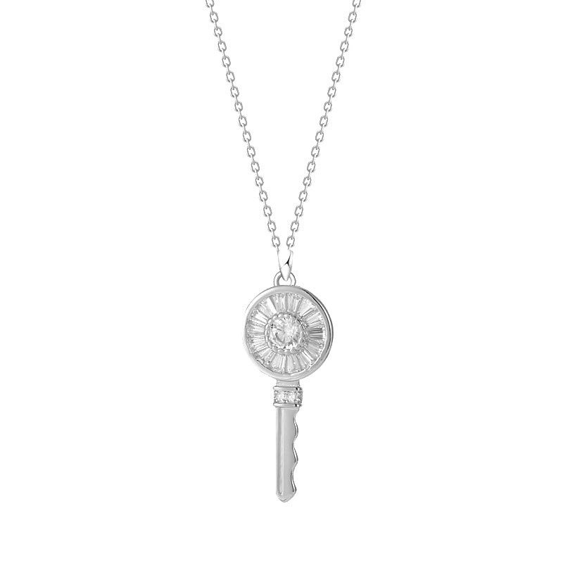 Fashion Lucky Key Pendant 925 Silver Plated Women