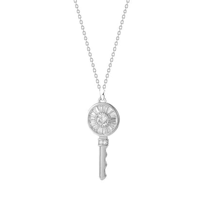 Fashion Lucky Key Pendant 925 Silver Plated Women