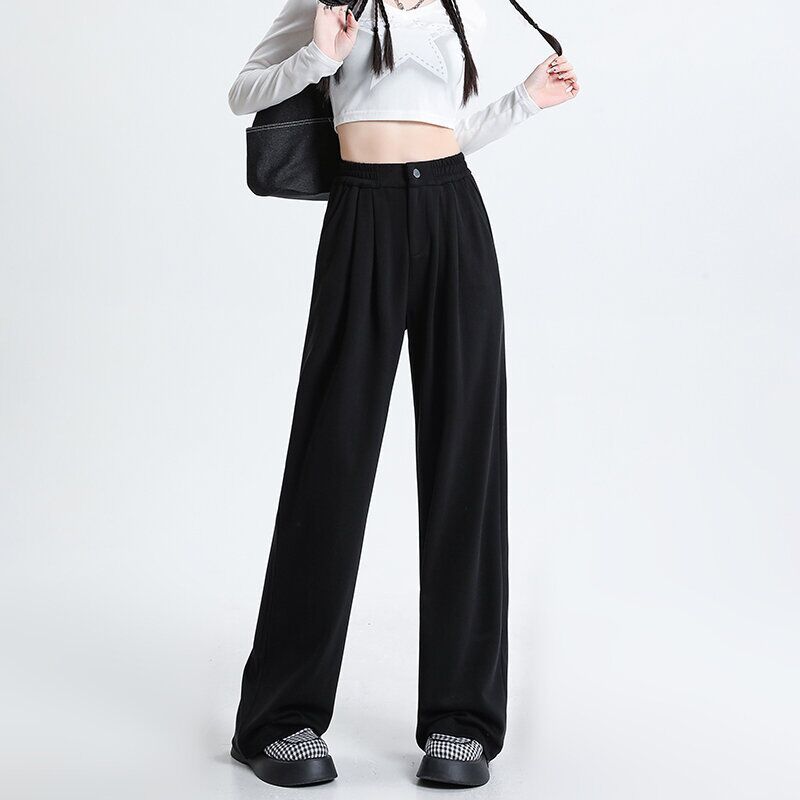 Silk Wide Leg Drooping Casual Narrow Version Straight-leg Pants