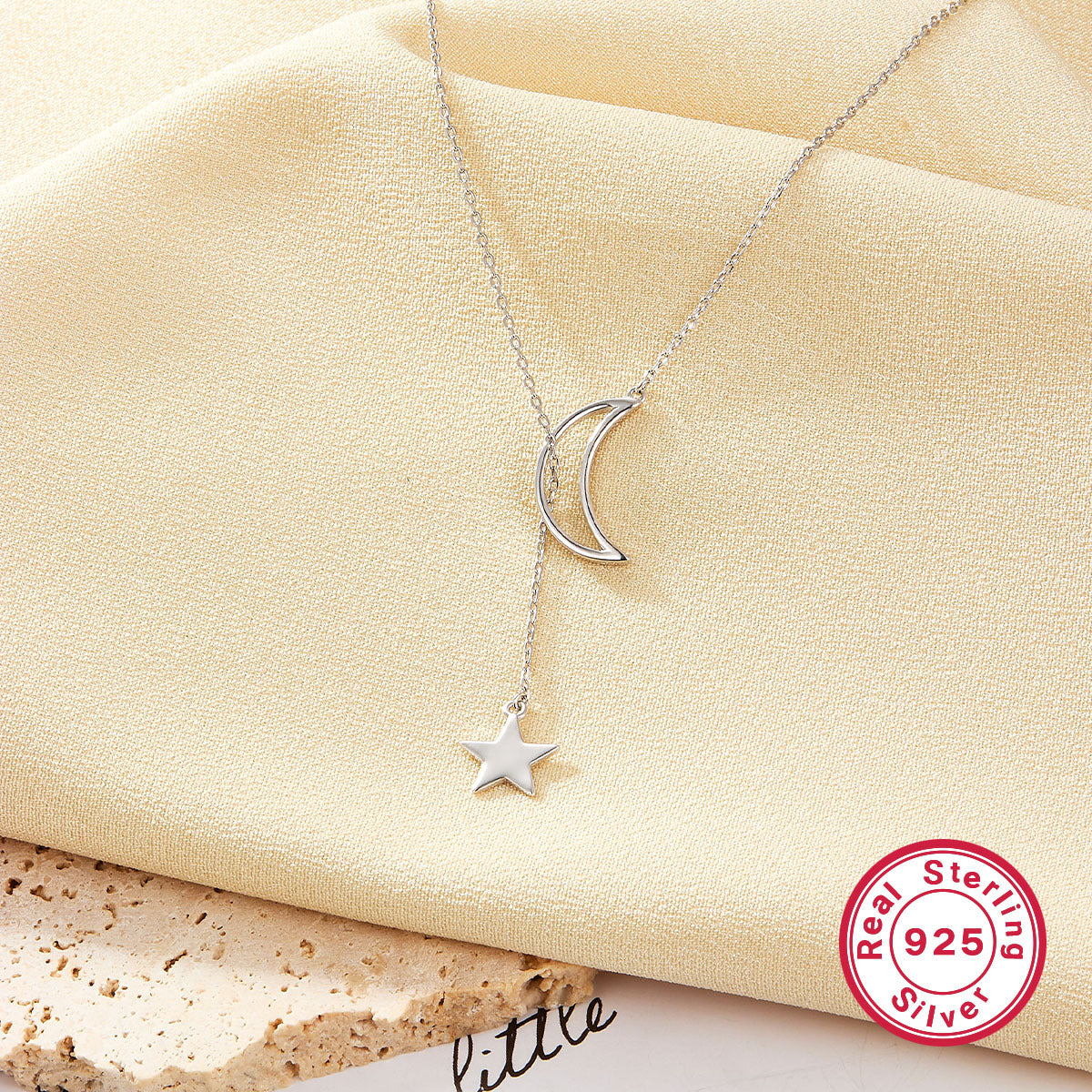 Star Moon Stretchable Adjustment S925 Silver Necklace