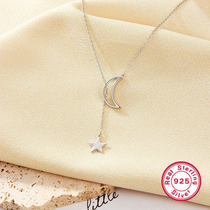 Star Moon Stretchable Adjustment S925 Silver Necklace