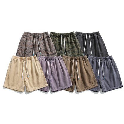 Men's Loose Washed-out Cotton Shorts