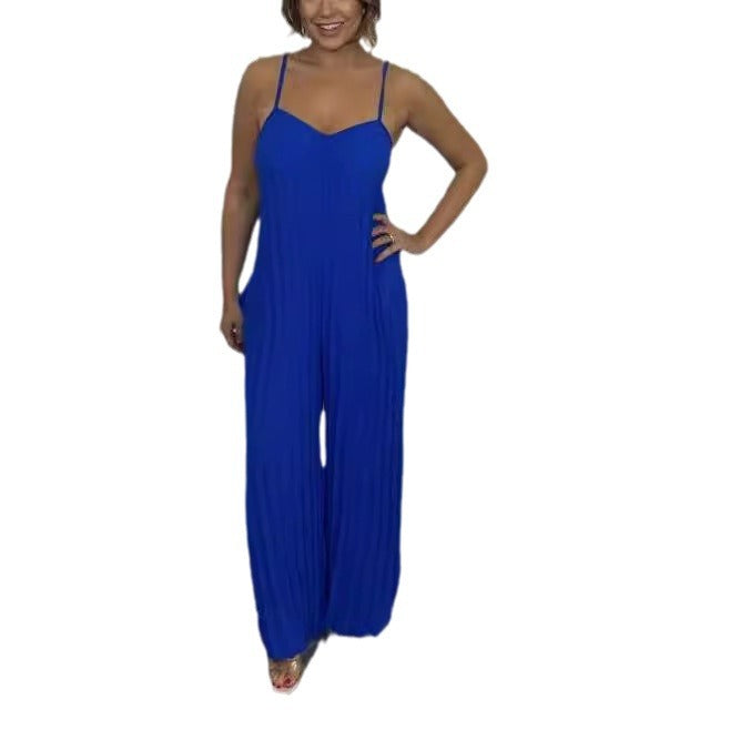 Women's Sling Pleated Fashion Jumpsuit