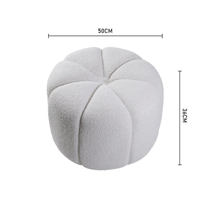 Round Shape Teddy Fabric Multifunctional Household Footstool