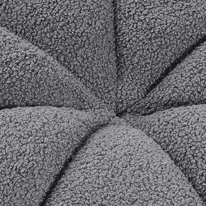 Round Shape Teddy Fabric Multifunctional Household Footstool