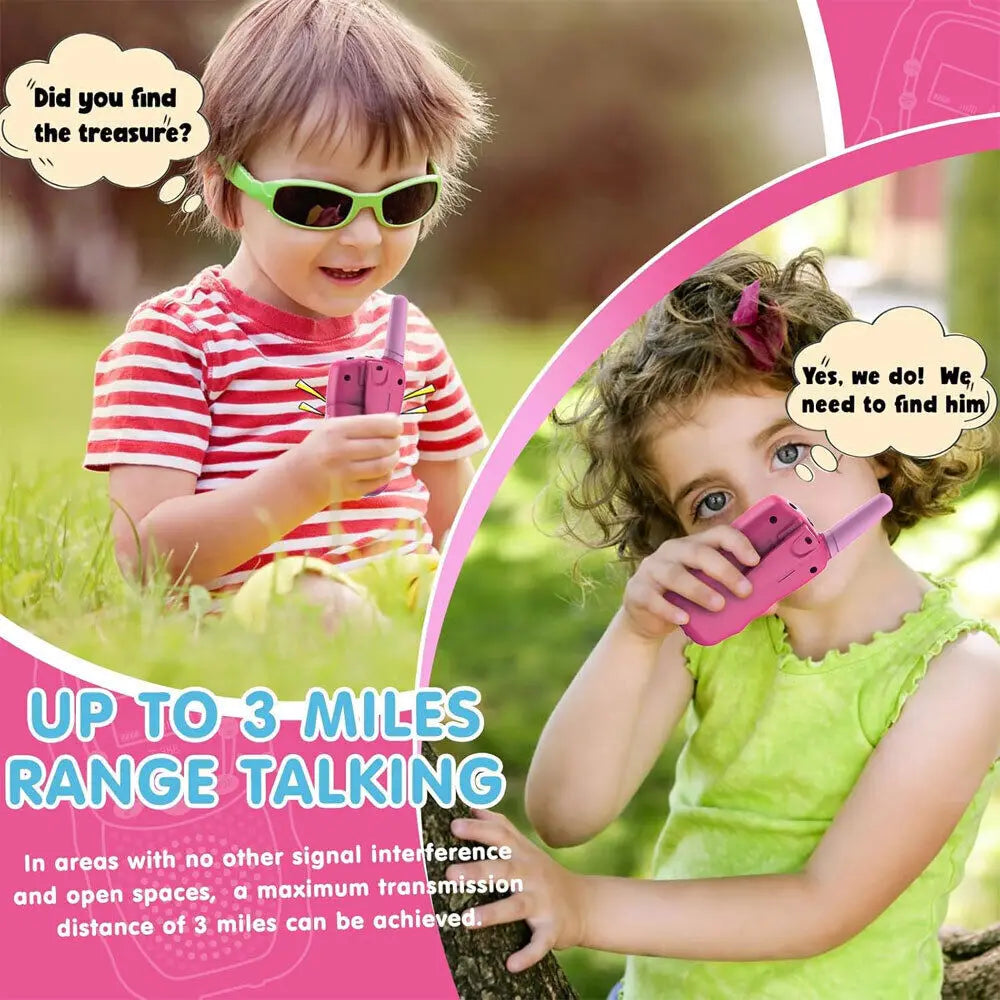 2PCS Walkie Talkie 2 Way Toy Rechargeable Batteries 8 Channels With LCD 3KM